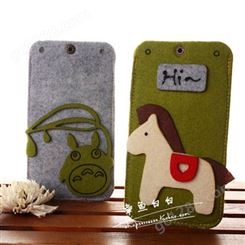   韩版毛毡手机包 动物图案可爱手机包 可定制 低价批发