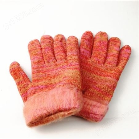 羊绒手套 地摊五元模式保暖手套 冬季加绒手套批发