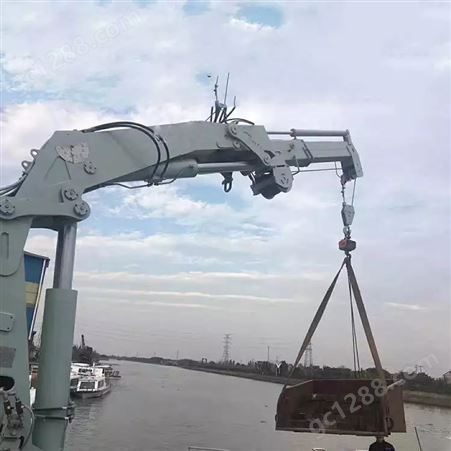 2吨折臂式船吊海上作业船用起重设备小型甲板固定