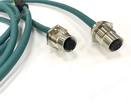 profinet协议连接器M12 4芯D型插头M12 D-CODE,D编码转RJ45连接线