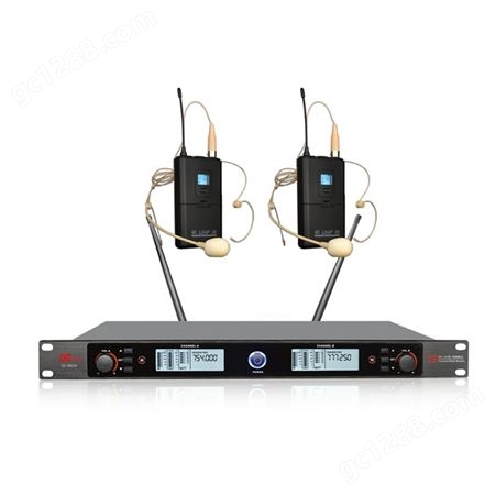 帝琪智能无线麦克风设备音视频会议系统采购一拖二无线耳麦话筒DI-3802A