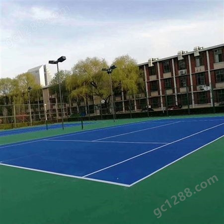 环保硅pu室外篮球场3mm 排球羽毛球网球场馆橡胶地面材料施工 