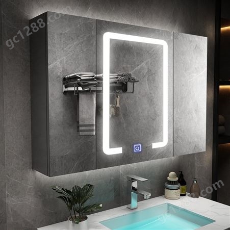 智能卫浴防雾浴室镜柜单独带led灯 壁挂墙式洗手间镜箱卫生间镜子