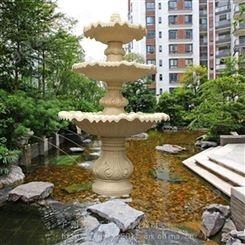 人造砂岩景观喷泉|园林广场水景喷泉雕塑|欧式大型跌水盆