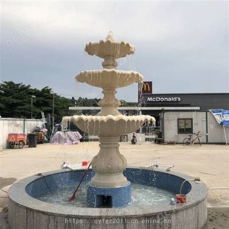 人造砂岩景观喷泉|园林广场水景喷泉雕塑|欧式大型跌水盆