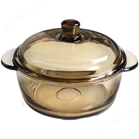 欧式茶色玻璃煲 带盖 家用玻璃碗 泡面碗 沙拉面碗 汤碗