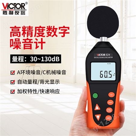 胜利仪器（VICTOR）噪音计分贝仪声级测试仪环境测量仪器VC824