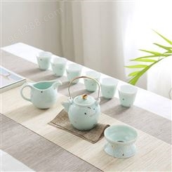 景德镇手工描金影青瓷陶瓷功夫茶具套装 茶杯茶壶盖碗泡茶器