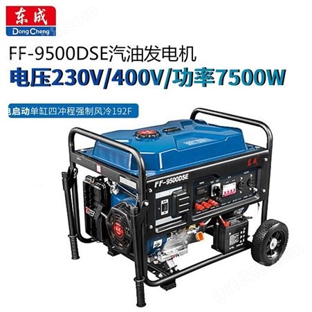 东成 汽油发电机 7.5KW单/三相发电机FF-9500DSE 小型便携发电机组