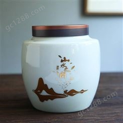 大号陶瓷茶叶罐 密封粗陶禅风储物罐 普洱红茶醒茶罐支持LOGO