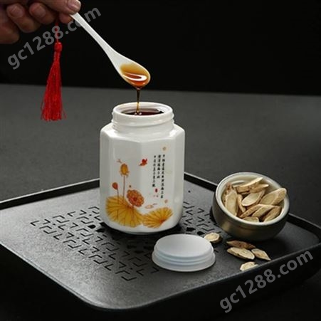 陶瓷膏方罐半斤装蜂蜜瓶 陶瓷食品密封罐定制logo 蜂皇浆瓷罐