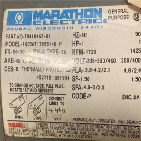 美国MARATHON马拉松电机5K48TN8325原装