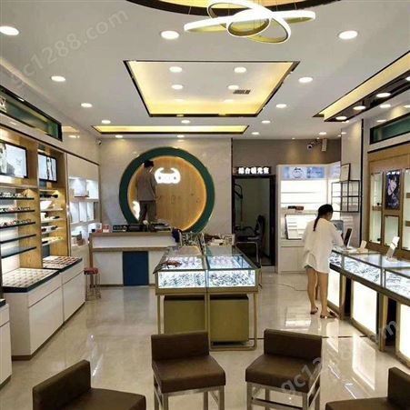眼镜店装修 定制眼镜柜台博物馆展示柜 新款钢化玻璃珠宝展柜