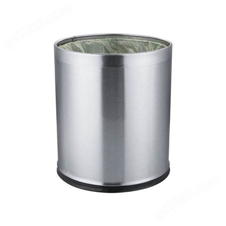 酒店客房垃圾桶回收清洁收纳篓不锈钢黑色烤漆方圆形卫生桶