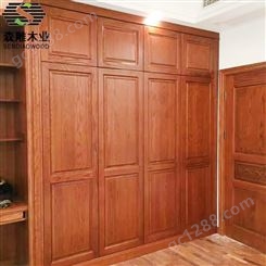 中式实木衣柜原木全实木轻奢现代森雕四门家用卧室木质大衣柜