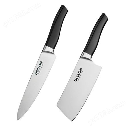 DESLON/德世朗 威斯特刀具两件套FS-TZ006-2 家用不锈钢硬度强韧性高不易生锈 菜刀+厨师刀组合装 优价批发