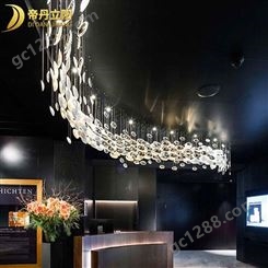 酒店吧台艺术水晶玻璃球吊灯 大型非标工程灯具定制咖啡厅灯饰