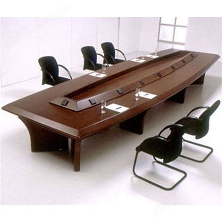 实木会议桌洽谈桌椅组合油漆办公桌简约现代长条桌 旺达浩天直供
